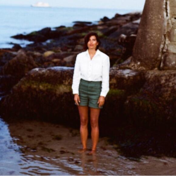 Jean Jones x Field Day Green Linen Farm to Table Unisex Shorts Medium - Picture 4 of 11